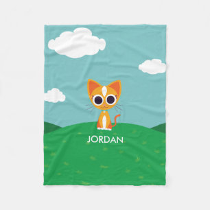 Purrl the Cat Fleece Blanket