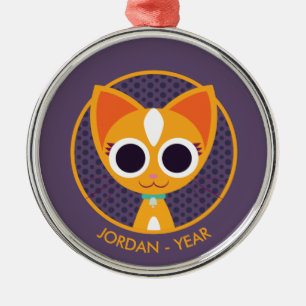 Purrl the Cat Metal Ornament
