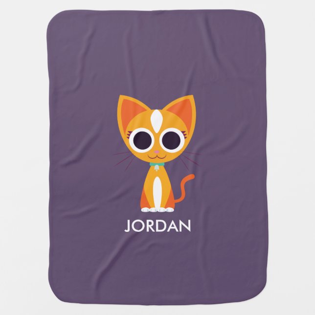 Purrl the Cat Receiving Blanket (Front)