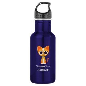 Purrl The Cat Stainless Steel Water Bottle by peekaboobarn at Zazzle