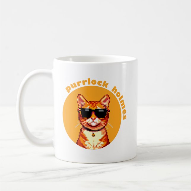 Purrlock Holmes Cat Coffee Mug (Left)