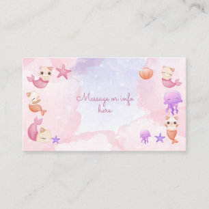Purrmaid cat mermaid cute girl birthday enclosure card