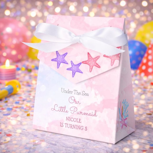 Purrmaid cat mermaid cute girl birthday  favor boxes (Creator Uploaded)