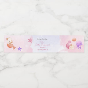 Purrmaid cat mermaid cute girl birthday water bottle label