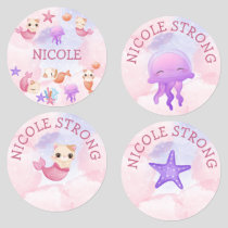 Purrmaid cat mermaid cute girl clothing label