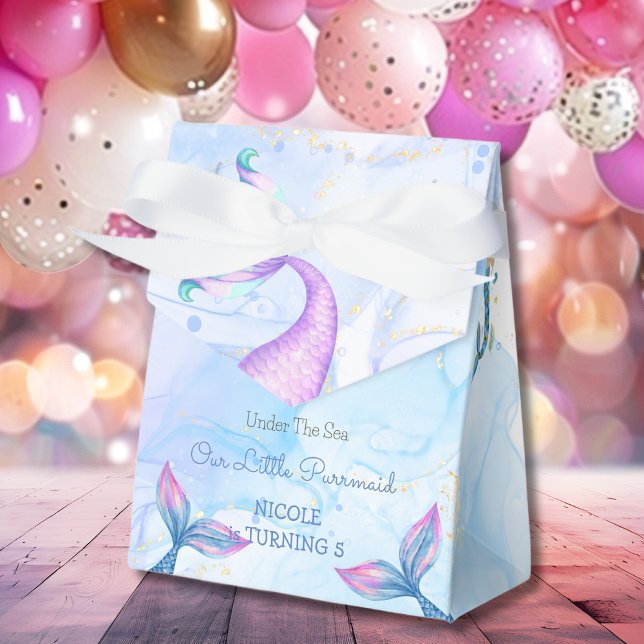 Purrmaid fantasy cat mermaid girl birthday favor boxes (Creator Uploaded)