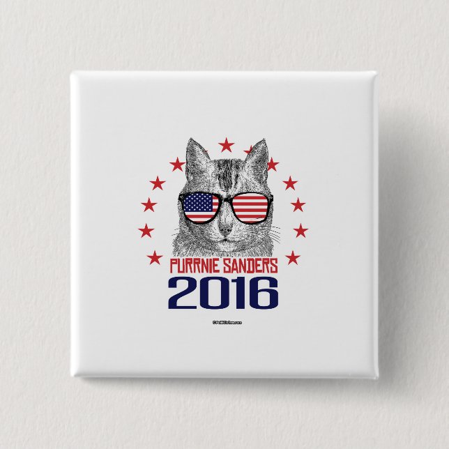 Purrnie Sanders 2016 Button (Front)
