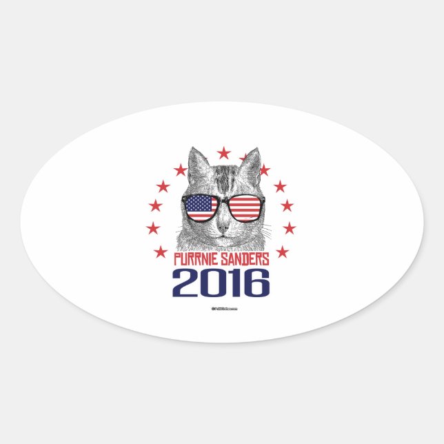 Purrnie Sanders 2016 Oval Sticker (Front)