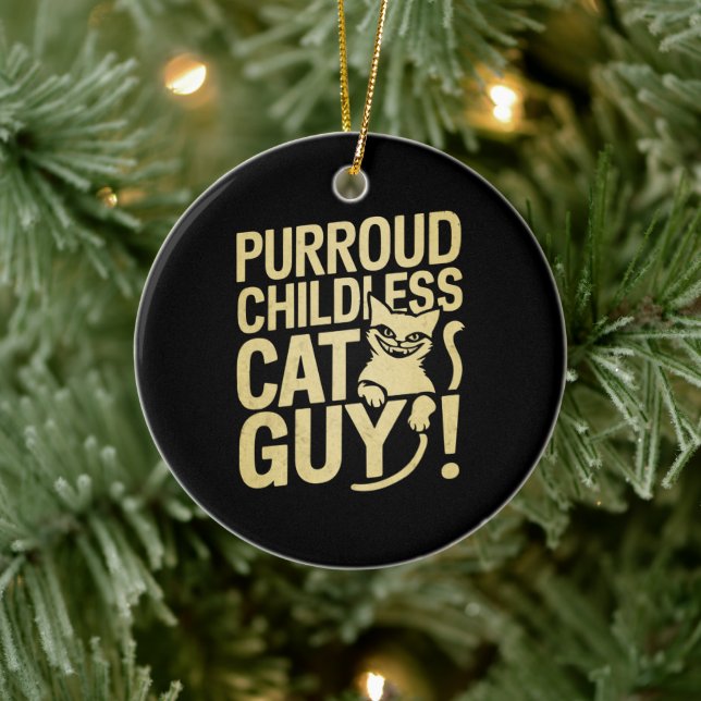 Purroud Childless Cat Guy Voting For President Ceramic Ornament (Tree)