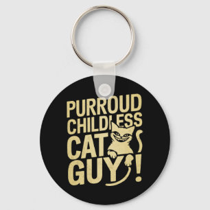 Purroud Childless Cat Guy Voting For President Keychain