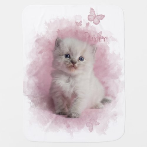 Purrr Pink Kitten Swaddle Blanket