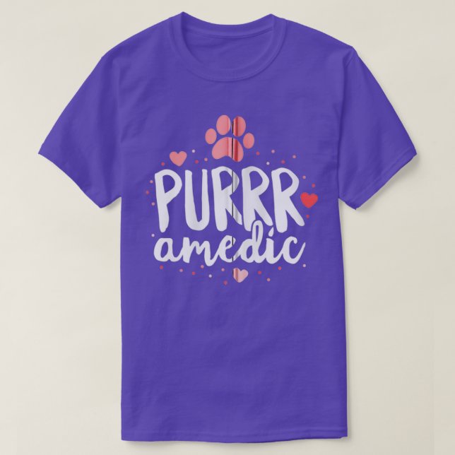 Purrramedic Paramedic Cat Veterinarian Vet Tech T-Shirt (Design Front)
