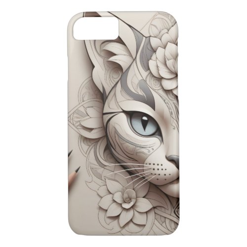 Purrrfect Cat in Tattoo Style iPhone 87 Case