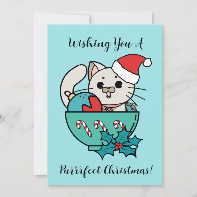 Purrrfect Christmas Holiday Card (Front)