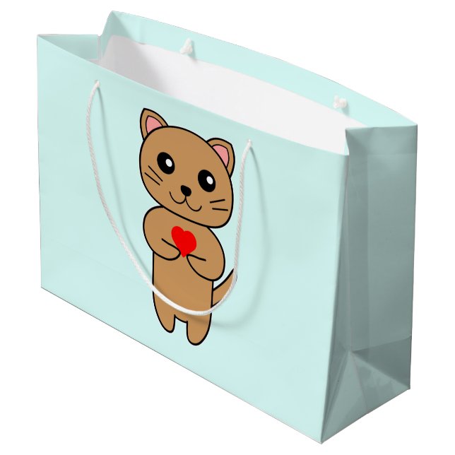 Purrrfect Love Blue Large Gift Bag (Back Angled)