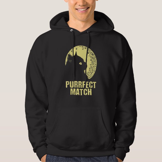Purrrfect Match Cat Mom Couples Cat Dad  Anniversa Hoodie (Front)