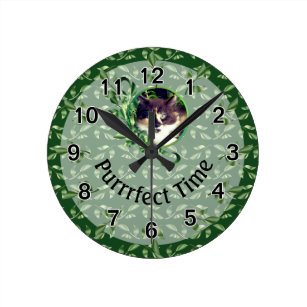 2096 Large 10.5" Wall Clock GREEN CAT EYE Clock 