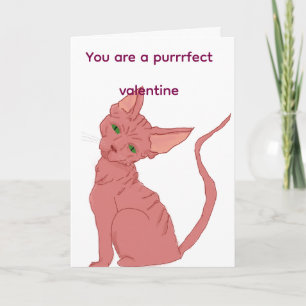 Purrrfect valentine sphinx cat card 