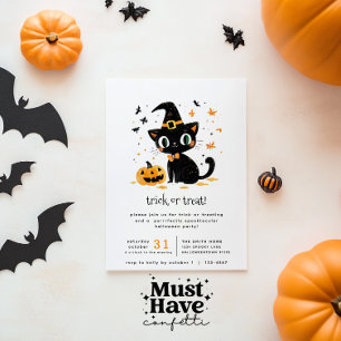 Purrrfectly Spooktacular Trick or Treating Party Invitation