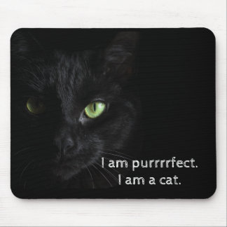 Purrrrfect black cat - Mouse Pad
