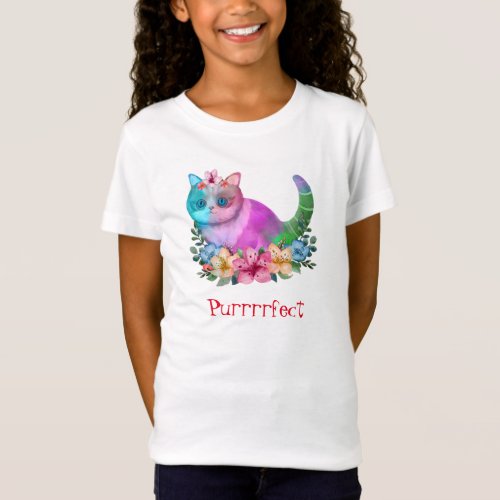 Purrrrfect Cat Design T_Shirt
