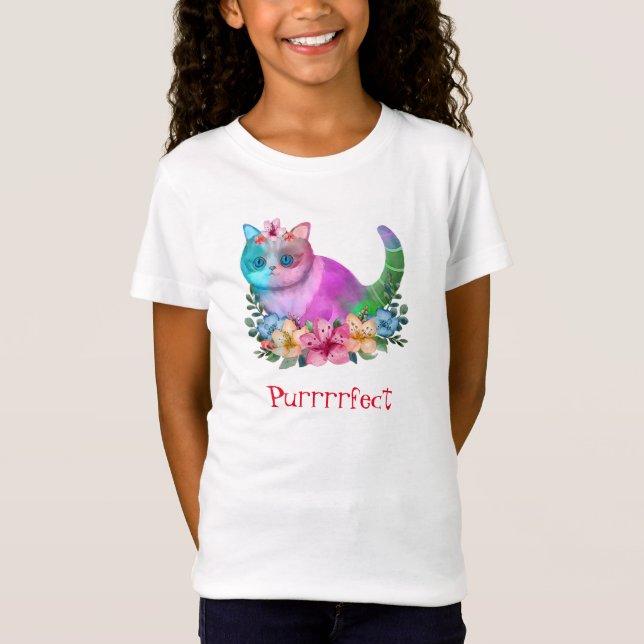 Purrrrfect Cat Design T-Shirt (Front)