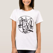 Purrrrr Evil Satanic Cat Kitten Baphomet baseball T-Shirt (Front)