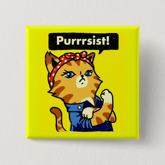 Purrrsist Cat Purrsist Button (Front)