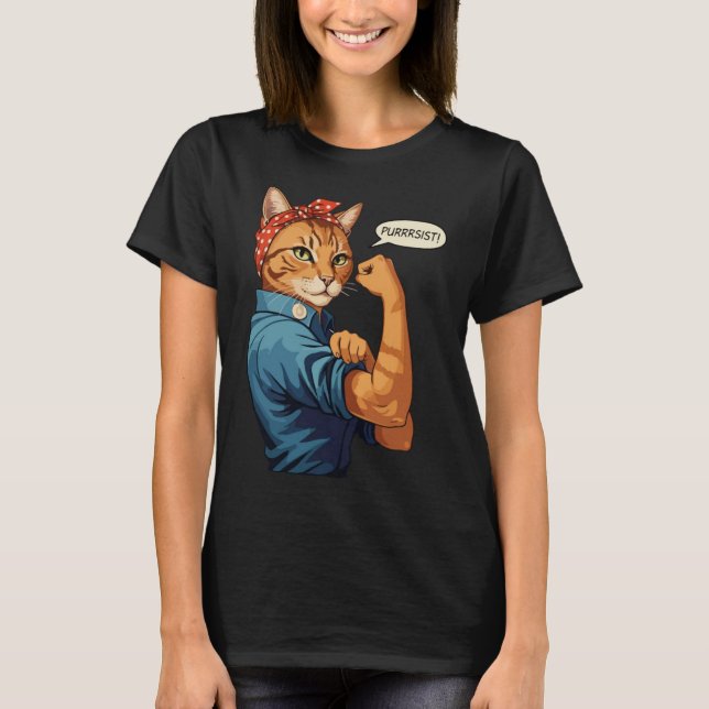 Purrrsist Shirt, Cat Purrsist, cat pursist T-Shirt (Front)
