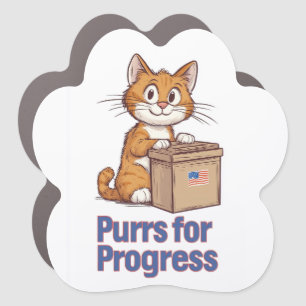 Purrs for Progress Car Magnet