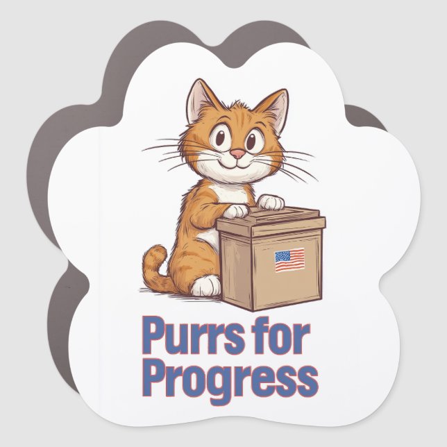 Purrs for Progress Car Magnet (Front)