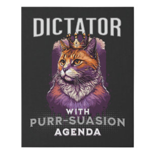 Purrsuasion Agenda Funny Cat Quote Faux Canvas Print