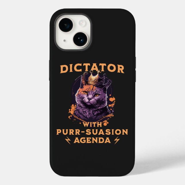 Purrsuasion Agenda Funny King Cat Case-Mate iPhone Case (Back)