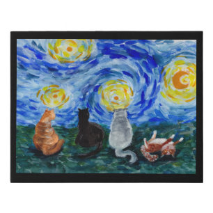 Purry Night, Artist's Mews Collection, Cats Faux C Canvas Print