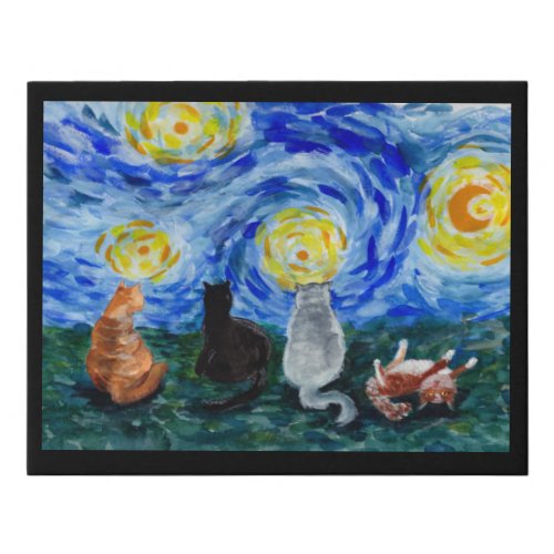 Purry Night Artists Mews Collection Cats Faux C Faux Canvas Print