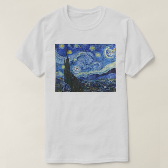 Purry Night Shirt, Based On  Starry Night T-Shirt (Design Front)