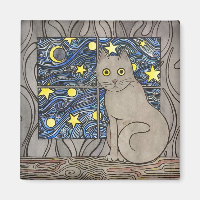 Purry Purry Night Magnet (Front)