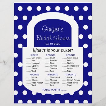 Purse Bridal Shower Game - Navy Blue by henishouseofpaper at Zazzle