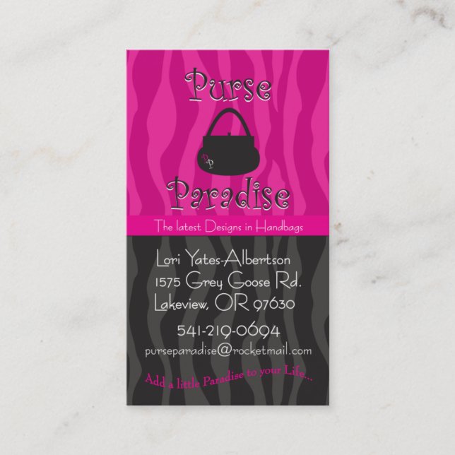 purse Business card (Front)