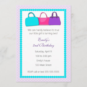 Purse Girl Birthday Party Invitation