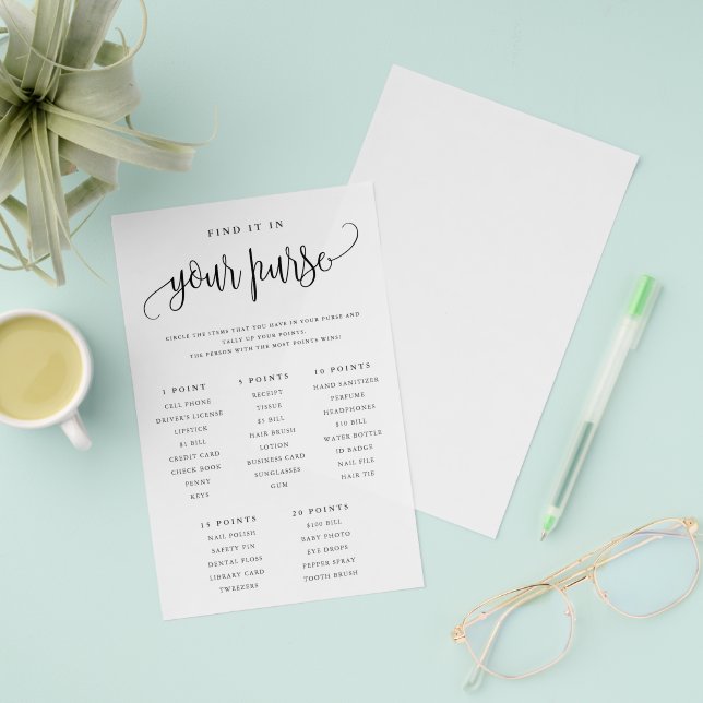 purse-scavenger-hunt-bridal-shower-game-paper-card-zazzle for Free Printable Purse Scavenger Hunt Purse Scavenger Hunt Bridal Shower Game Paper Card | Zazzle for Free Printable Purse Scavenger Hunt