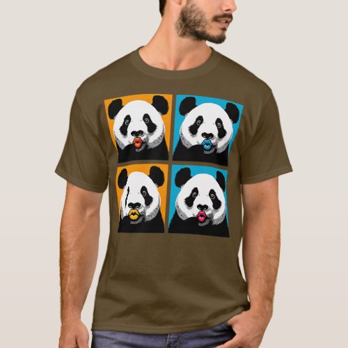 Pursed Lips Panda Funny Panda Art 1 T_Shirt