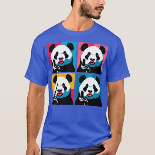 Pursed Lips Panda Funny Panda Art T_Shirt