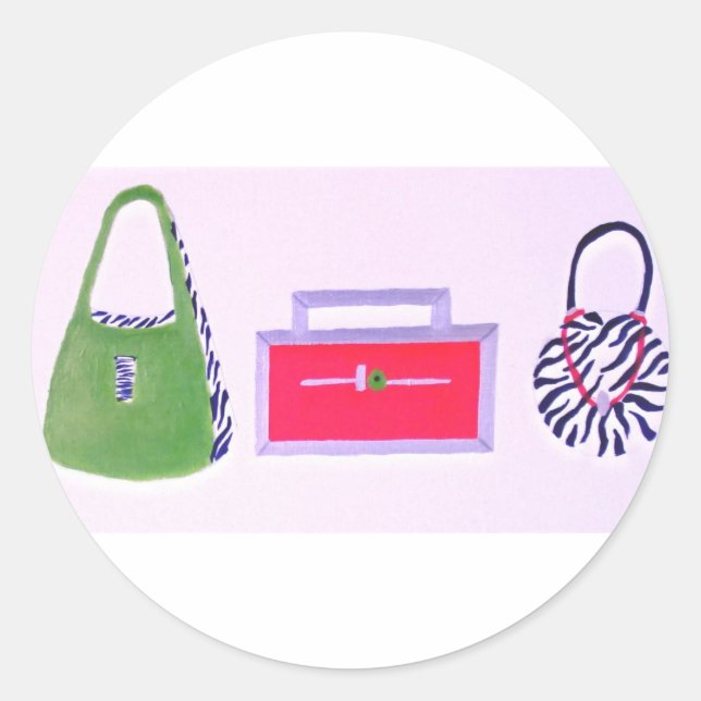 Purses... a girls best friend classic round sticker (Front)