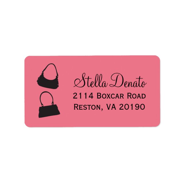 Purses Address Labels - Dark Pink (Front)