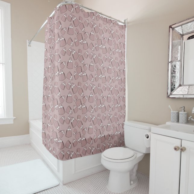 Purses - mauve mono shower curtain (In Situ)