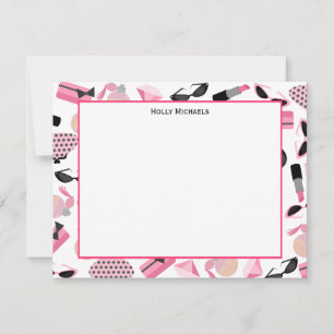 Purses Perfume & Lipstick Flat Notecards
