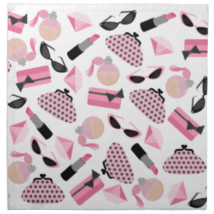 Purses Perfume Rubies & Lipstick Dinner Napkins