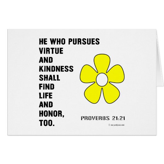Pursue Virtue Kindess Proverbs 22:21 Cards (Front Horizontal)