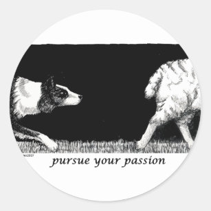 Pursue your passion Border Collie Classic Round Sticker